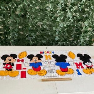 Vintage Mickey Mouse Fabric Football Pillow Panel
